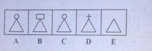 Different triangles contain different symbols on their heads.