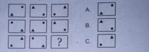 A dot and a triangle are given inside a box.