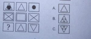 A triangle is inside the box.