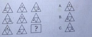 A triangle is given inside a triangle.