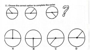 A clock is shown in the circle.