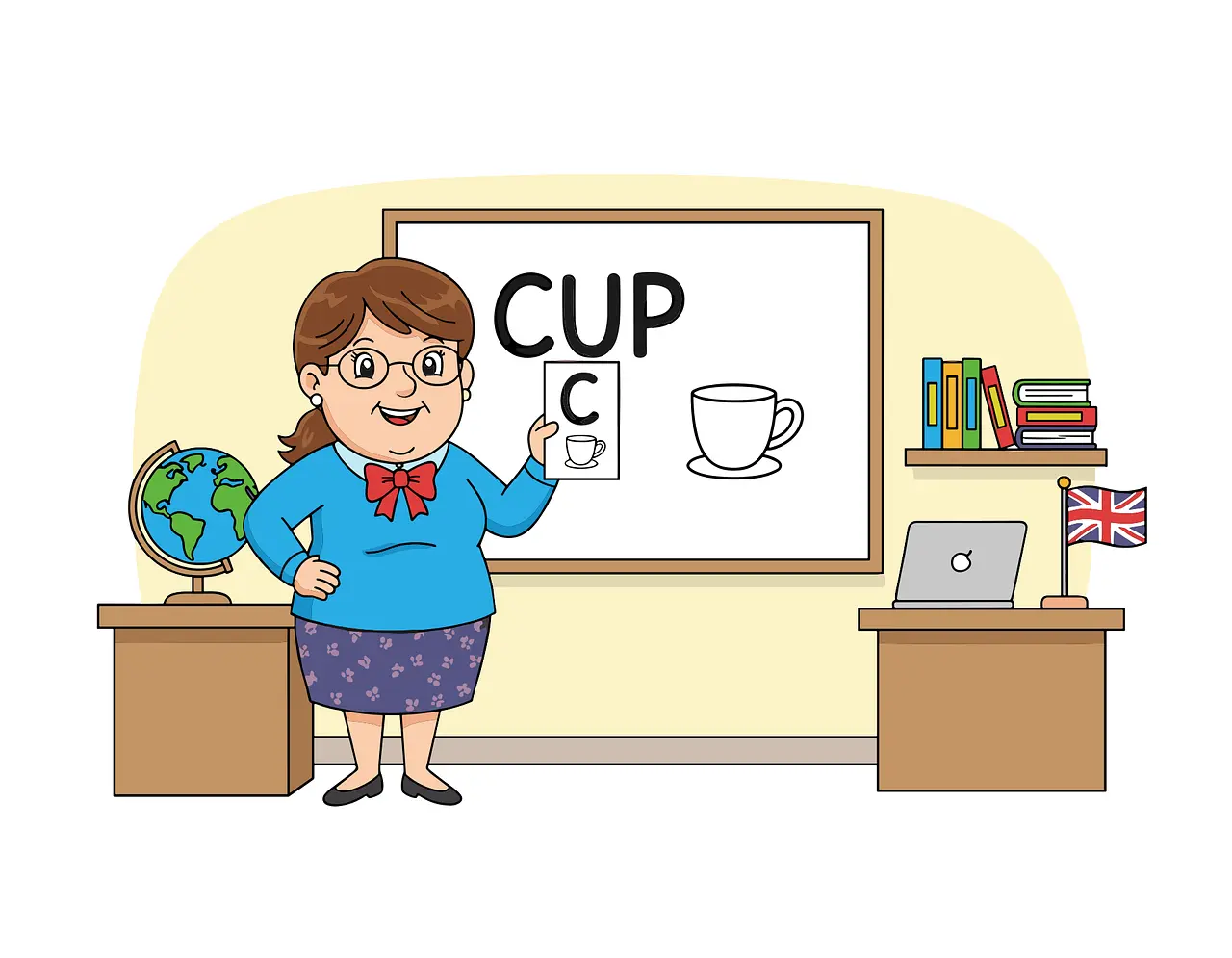An animated English teacher